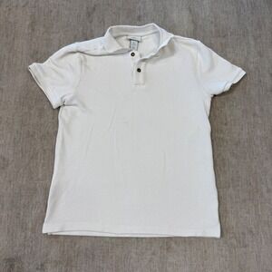 HM Mens White Textured Slim Fit Short Sleeve Polo Shirt 2058 Small